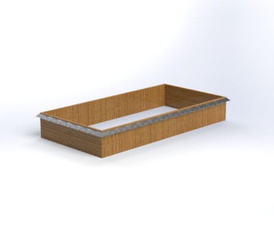 Sneglehegn til tr&aelig;h&oslash;jbede i 1 mm varmgalvaniseret plade 6cm x 100cm