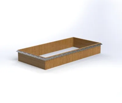 Sneglehegn til tr&aelig;h&oslash;jbede i 1 mm varmgalvaniseret plade 6cm x 100cm
