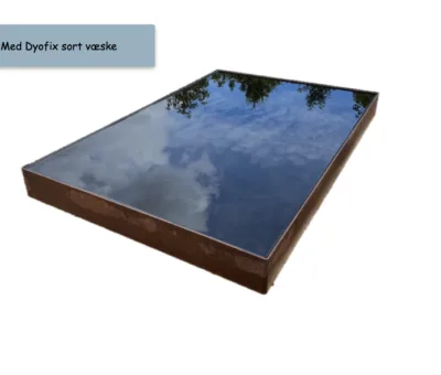 Spejlbassin i 5 mm Corten st&aring;l m&aring;ler 120 x 80 x 10 cm