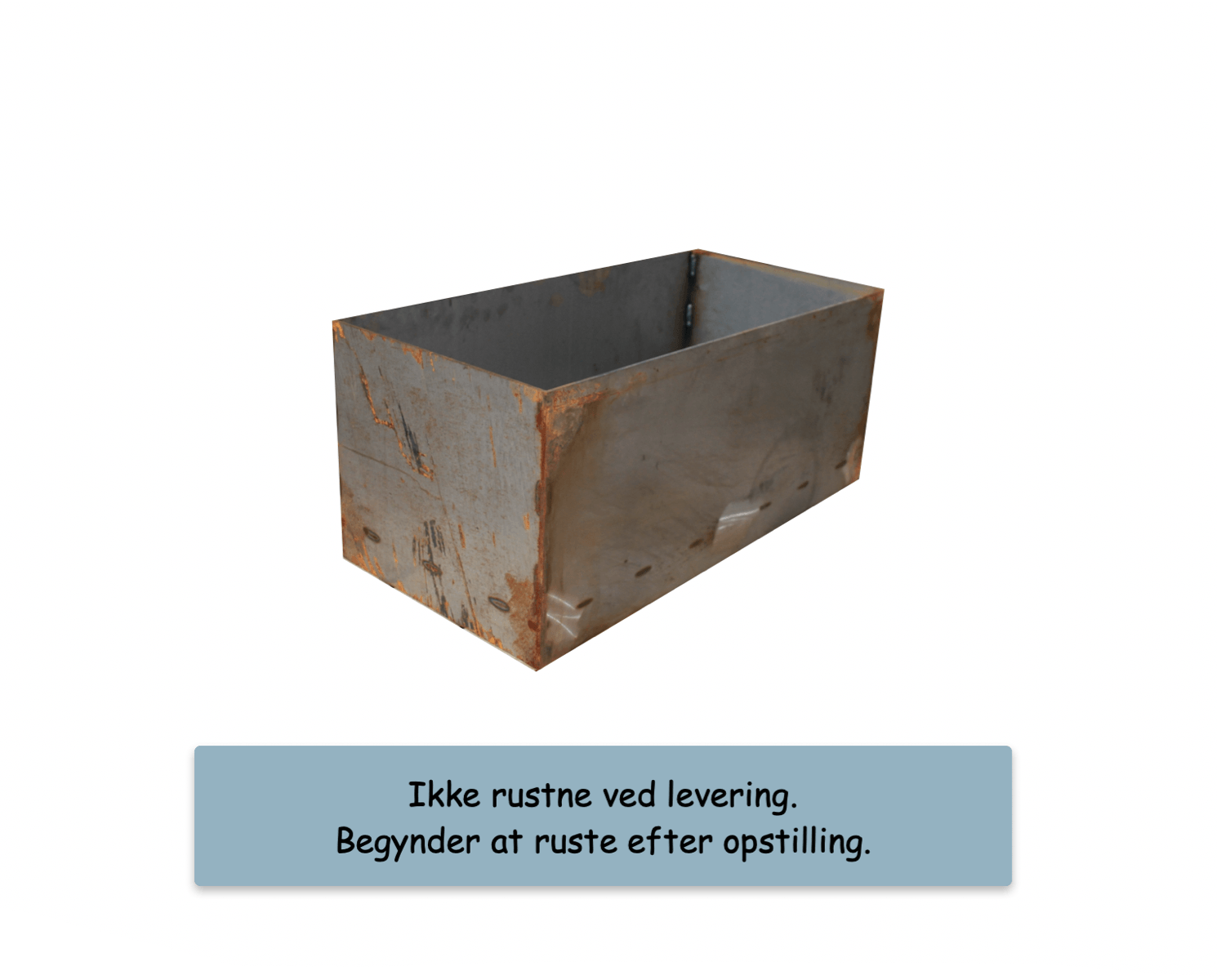 Plantekumme i 5 Mm Rust Stålplade. 80 x 40 x 35 Cm