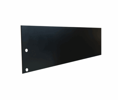 Sort lakeret gr&aelig;skanter af st&aring;lplade 14x195cm. 2 mm