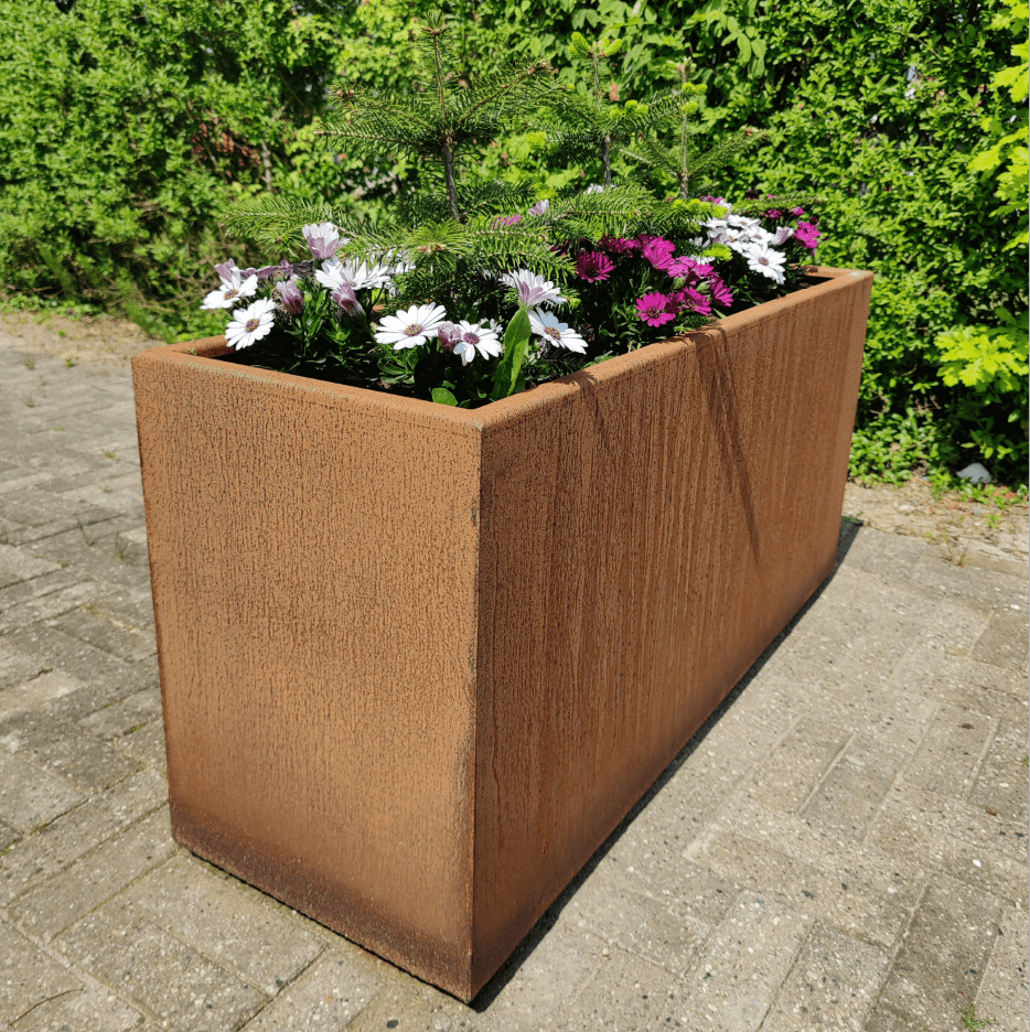 Plantekumme i Corten Stål 120 x 40 x 55