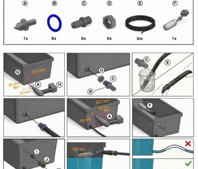 AquaFlow 4 Vandingssystem til Homefarms Kapil&aelig;rkasser
