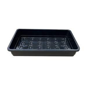 Plastbakker sorte med huller 38 x 23 x 6,5