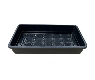 Plastbakker sorte med huller 38 x 23 x 6,5