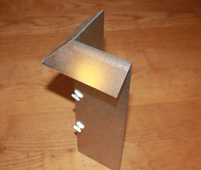 Sneglehegnshjørne 90 ° udvendig 1mm varmgalvaniseret plade