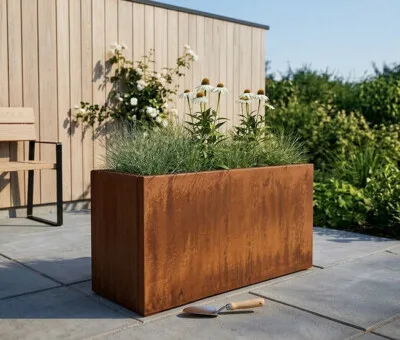 Plantekasse cortenst&aring;l 120 x 40 x 60