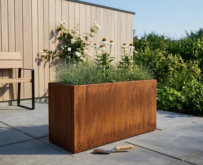 Plantekasse cortenstål 120 x 40 x 60