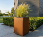 Plantekumme i 3 mm stålplade med skjulte hjul 40 x 40 x 60 cm