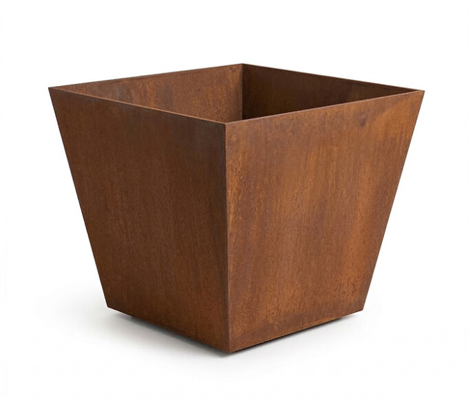 Plantekumme kegleformet i 5 mm stålplade med målene 40 x 40 x 35 cm