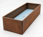 Plantekumme med skjulte hjul måler 120 x 40 x 25 cm