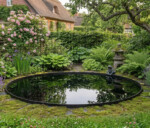 Rundt spejlbassin i corten stål ø120 uden kant og med afløbshul