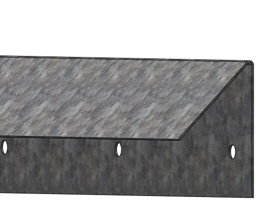 Sneglehegn til træhøjbede i 1 mm varmgalvaniseret plade 6cm x 100cm