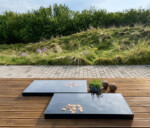 Spejlbassin i 3 mm sort lakeret med målene 120 x 60 x 10 cm