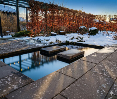 Spejlbassin i 3 mm st&aring;l m&aring;ler 120 x 60 x 10 cm