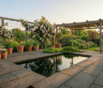 Spejlbassin i 5 mm Corten stål måler 120 x 60 x 10 cm