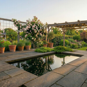 Spejlbassin i 5 mm Corten stål måler 120 x 60 x 10 cm