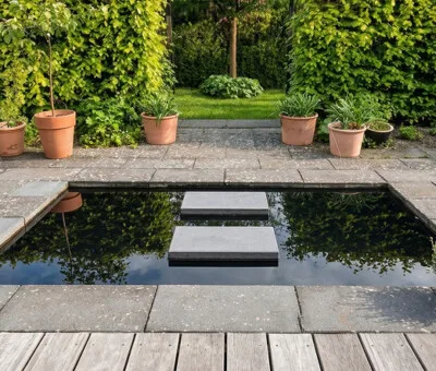 Spejlbassin i 5 mm Corten st&aring;l m&aring;ler 160 x 80 x 10 cm