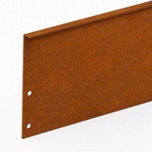 Græskanter i corten stål 3 mm 20x298 cm med bukket kant