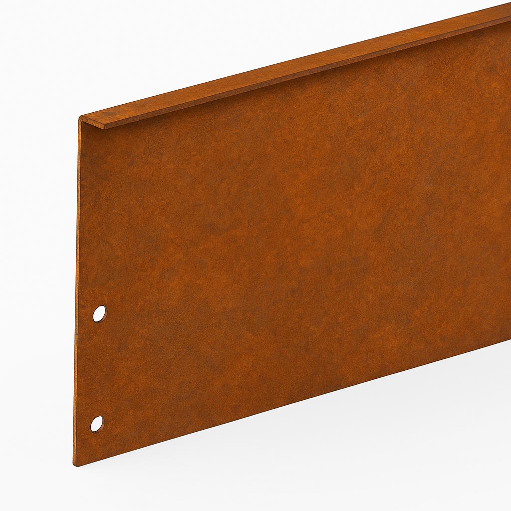 Bedkant/græskanter i Corten Stål 3 Mm 15x298 Cm Med Bukket Kant