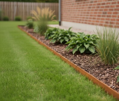 Gr&aelig;skant i cortenst&aring;l H20 cm