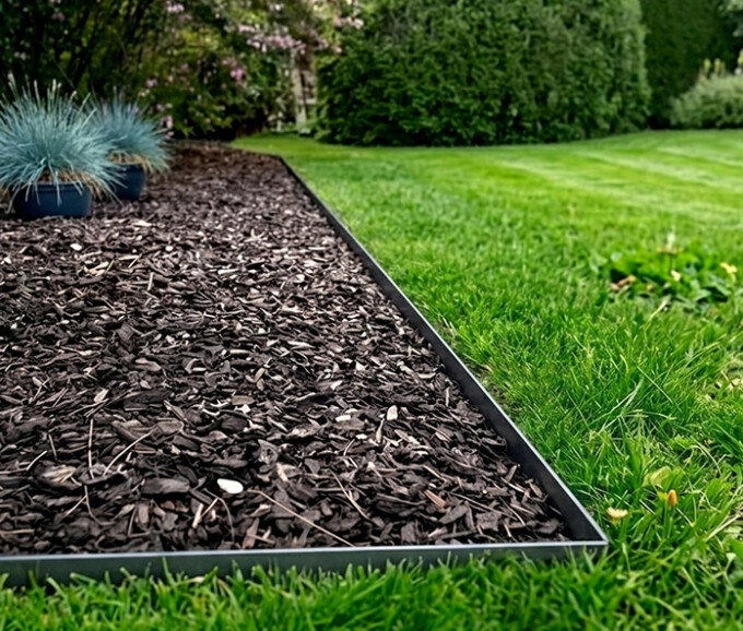 Græskant i 0.8mm varmgalvaniseret plade 10x195cm.