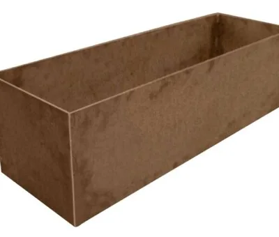 Plantekumme med skjulte hjul 5 mm rust plade 120 x 40 x 60 cm