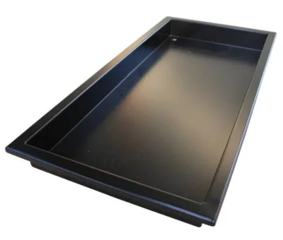 Sortlakeret firkantet spejlbassin med kant 120 x 60 x 10