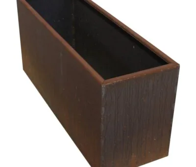 Plantekumme i corten st&aring;l 120 x 40 x 55