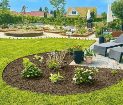 Gr&aelig;skanter i rusten st&aring;lplade H20 cm