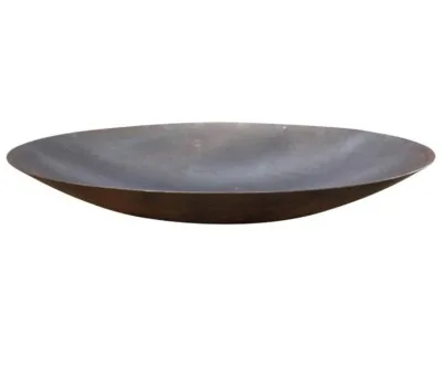 Rundt spejlbassin i corten st&aring;l &oslash;120 uden kant og uden afl&oslash;bshul