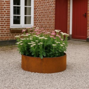 Rundt højbed ø90 cm i 5 mm corten stål, 50 cm højt