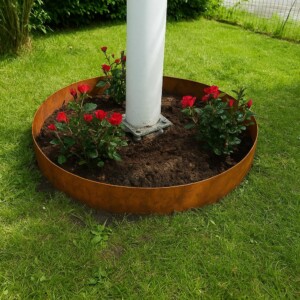 Rundt højbed ø95 cm, 18 cm høj og 3 mm Corten stål, åben