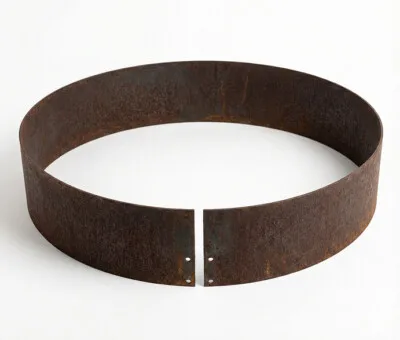 Rundt h&oslash;jbed &oslash;95 cm, 18 cm h&oslash;j og 3 mm Corten st&aring;l, &aring;ben