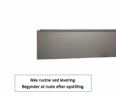 Gr&aelig;skant i 0.8mm st&aring;lplade 15x195cm.