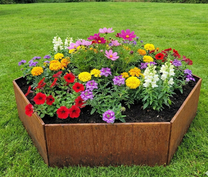 Højbede sæt uden sneglekant sekskantet