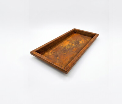 Spejlbassin i 5mm Corten st&aring;l med kant  120 x 60 x 10