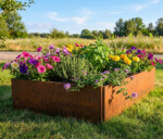 Højbede sæt firkantet rusten uden sneglekant