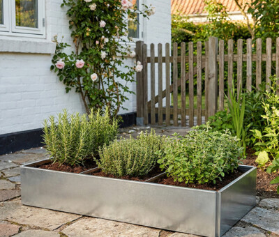 H&oslash;jbede s&aelig;t uden sneglekant galvaniseret til krydderurter