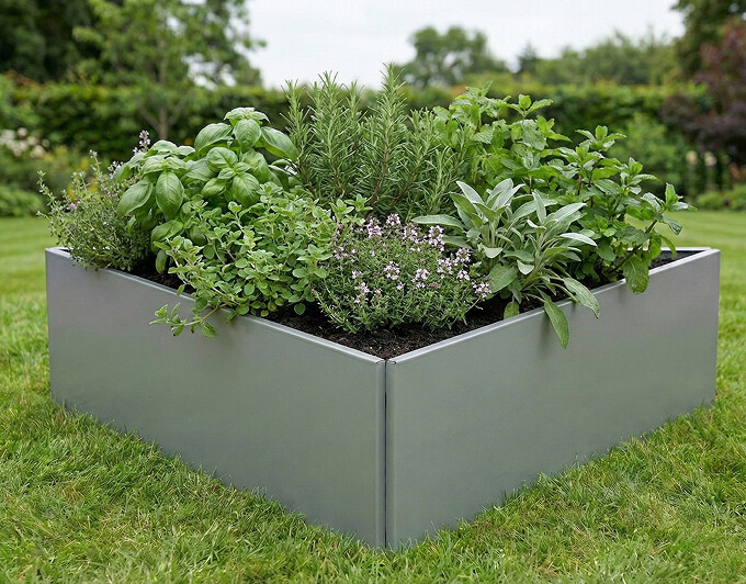 Højbede uden sneglekant galvaniseret trekantet