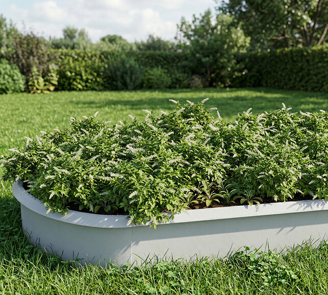 Ovale højbed galvaniseret med sneglekant H26 cm