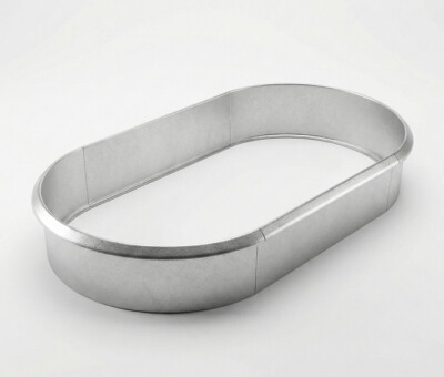 Ovale h&oslash;jbed galvaniseret med sneglekant H26 cm