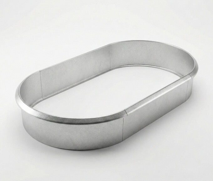 Ovale højbed galvaniseret med sneglekant H26 cm