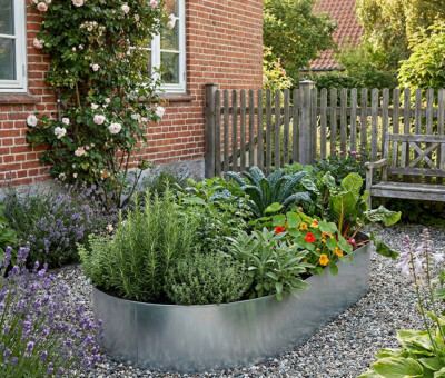 Ovale h&oslash;jbed galvaniseret uden sneglekant H40 cm