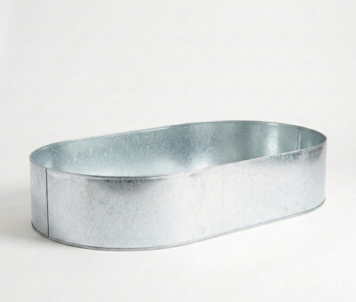 Ovale h&oslash;jbed galvaniseret uden sneglekant H54 cm