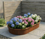 Ovale højbed rusten med sneglekant H54 cm