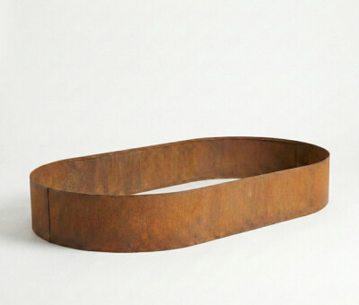 Ovale h&oslash;jbed rusten uden sneglekant H26 cm