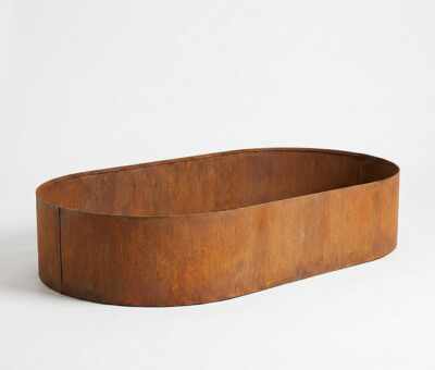 Ovale h&oslash;jbed rusten uden sneglekant H54 cm