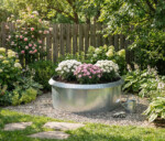 Rundt højbed galvaniseret med sneglekant H54 cm