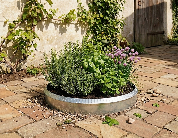 Rundt Højbed Galvaniseret Med Sneglekant H26 Cm Ø140